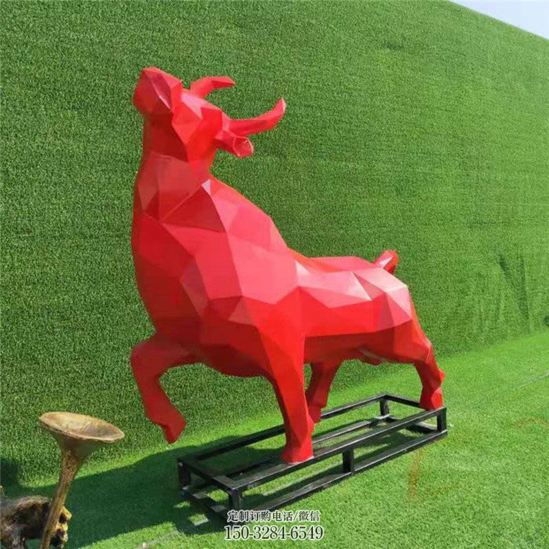 不锈钢牛雕塑定制 景观户外动物雕塑点击 景观户外雕塑点击